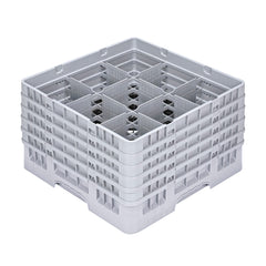 Clean Tek Professional Gray Glass Rack - 9 Compartments, 1 Full Drop and 4 Half Drop Extenders - 19 3/4