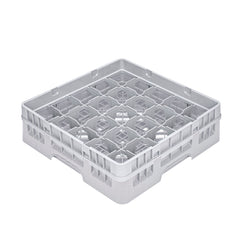 Clean Tek Professional Gray Glass Rack - 25 Compartments, 1 Full Drop Extender - 19 3/4