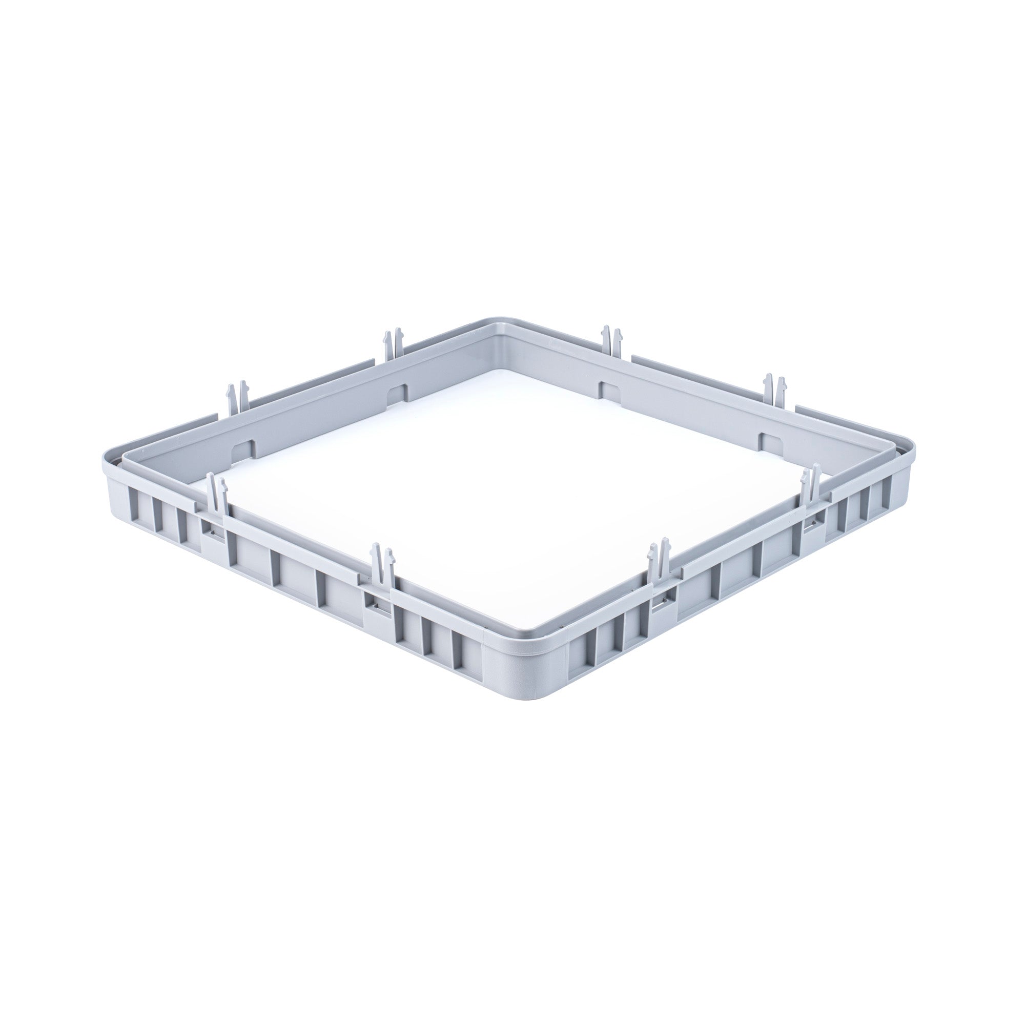 Clean Tek Professional Gray Glass Rack Extender - Closed Sides - 19 3/4" x 19 3/4" x 3" - 1 count box
