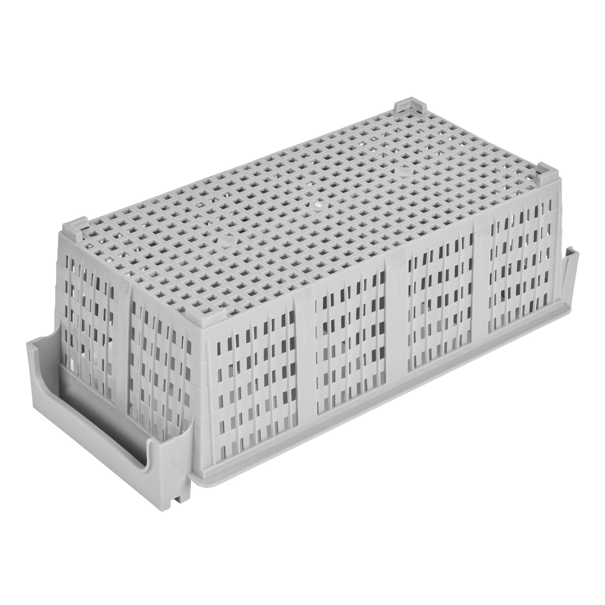 Clean Tek Professional Gray Flatware Rack - 8 Compartments - 16 1/2" x 8 1/4" x 5 3/4" - 1 count box