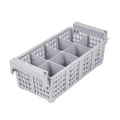 Clean Tek Professional Gray Flatware Rack - 8 Compartments - 16 1/2