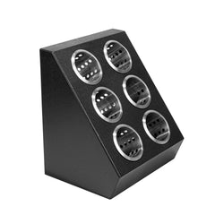 Met Lux Black Plastic Flatware Organizer - 6 Holes, Stainless Steel Cylinders - 1 count box