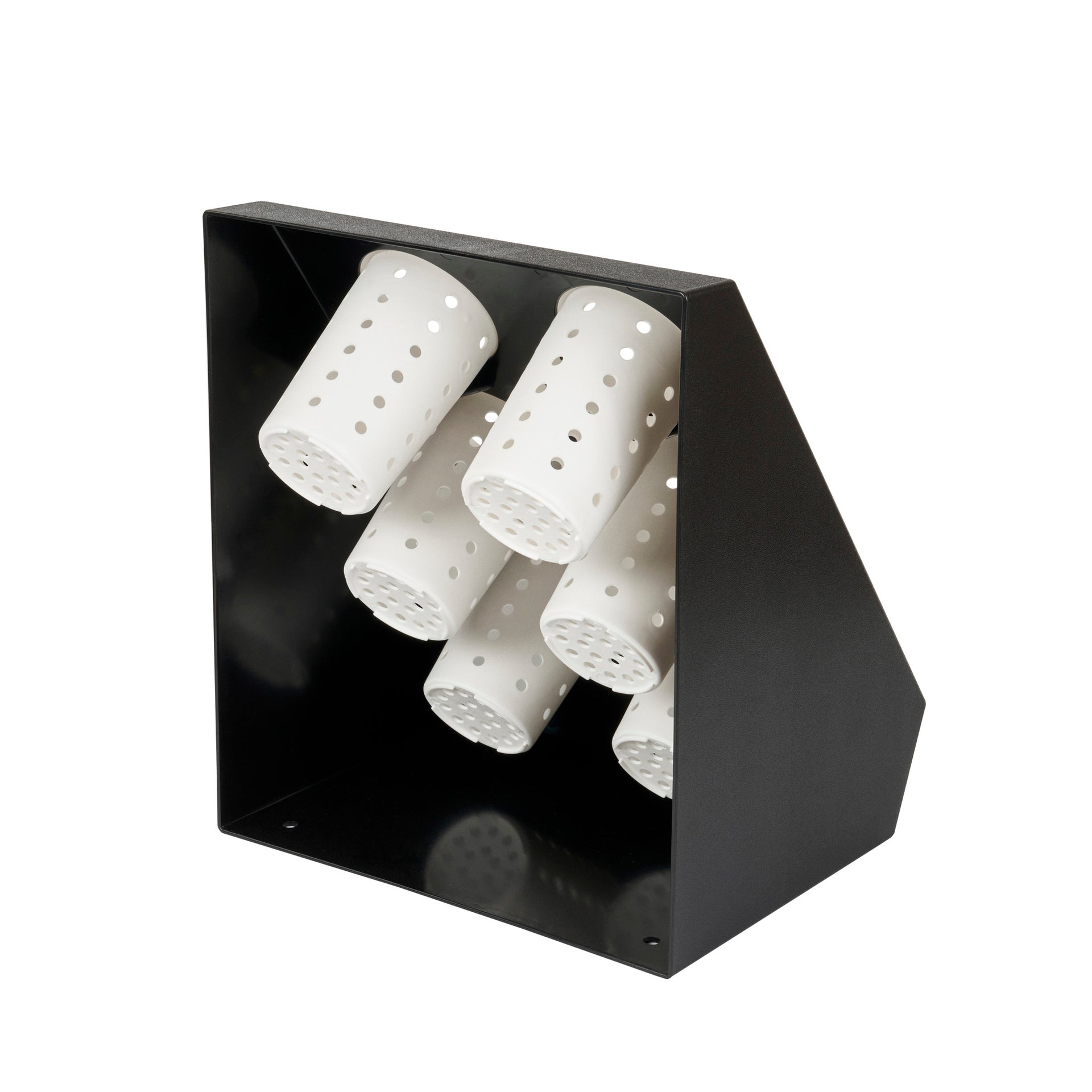 Met Lux Black Plastic Flatware Organizer - 6 Holes, Plastic Cylinders - 1 count box