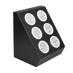 Met Lux Black Plastic Flatware Organizer - 6 Holes, Plastic Cylinders - 1 count box