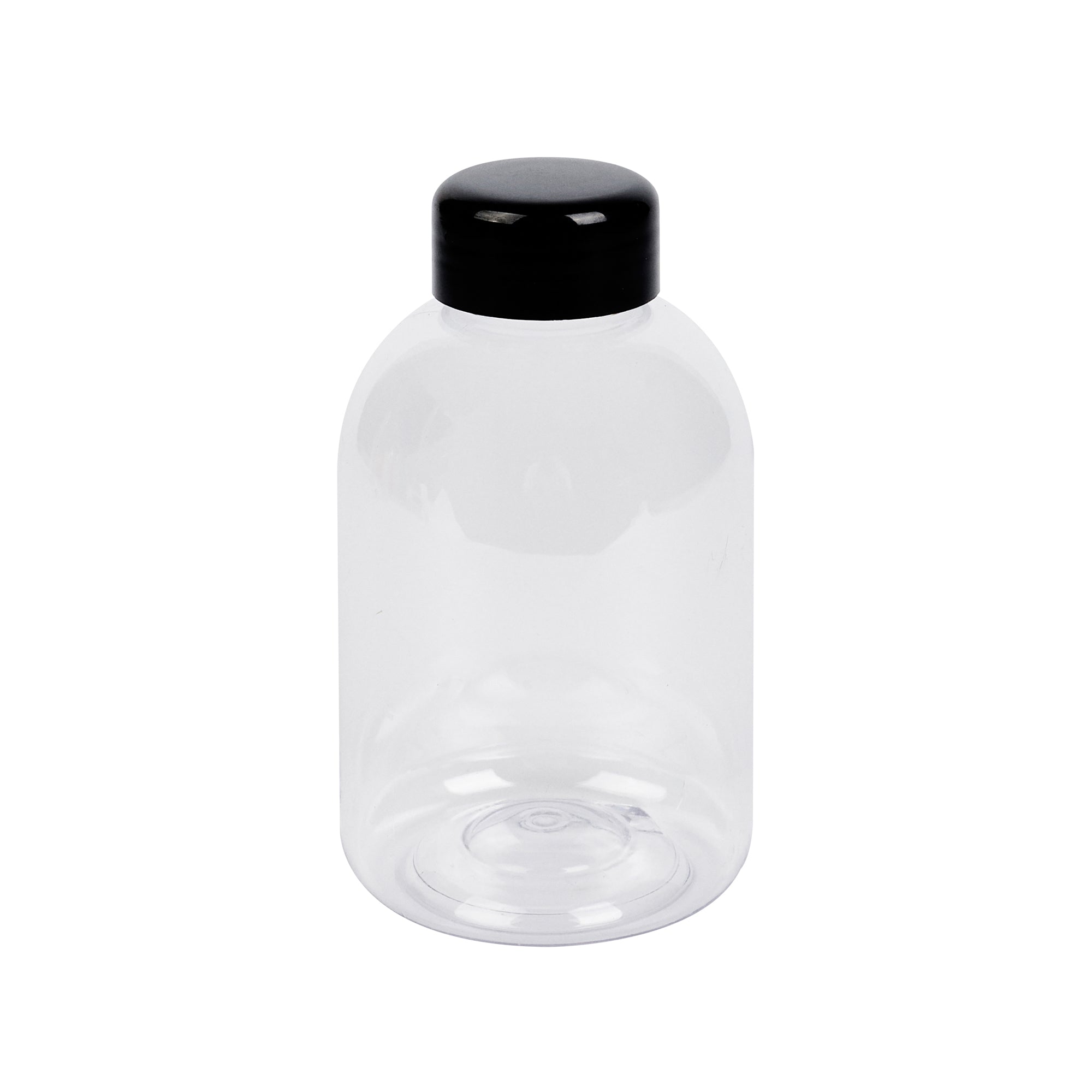 Bottle Tek 17 oz Round Clear PET Juice Bottle - with Cap - 3" x 3" x 5 1/2" - 100 count box