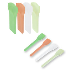 Basic Nature Assorted CPLA Plastic Ice Cream Spoon - Heat-Resistant, Compostable - 4