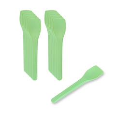 Basic Nature Green CPLA Plastic Ice Cream Spoon - Heat-Resistant, Compostable - 4