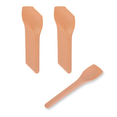 Basic Nature Orange CPLA Plastic Ice Cream Spoon - Heat-Resistant, Compostable - 4