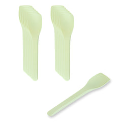 Basic Nature Yellow CPLA Plastic Ice Cream Spoon - Heat-Resistant, Compostable - 4