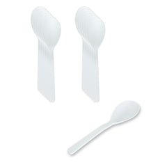 Basic Nature Round White Plastic Mini Spoon - Heat-Resistant, Compostable - 4
