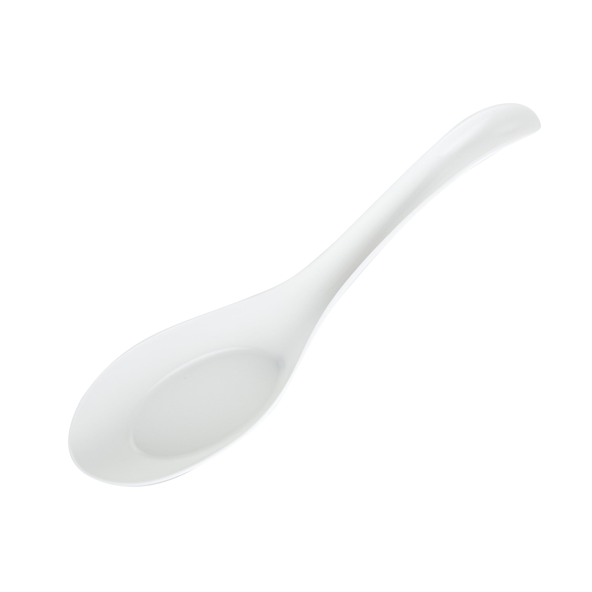 Chef 101 White Plastic Asian Soup Spoon - 6 1/2" x 1 3/4" x 3 1/4" - 1000 count box