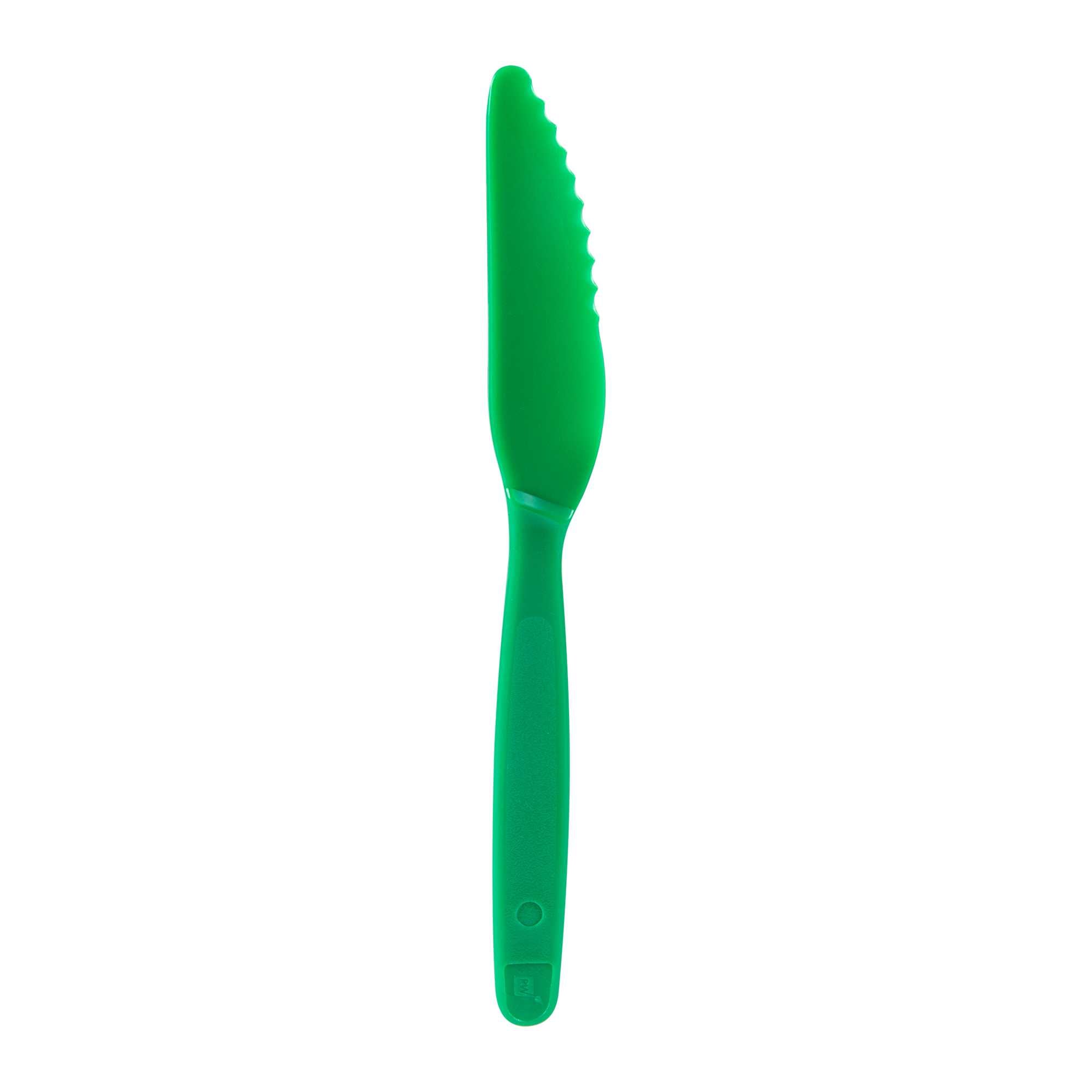 RW Kids Green Plastic Knife - 7" - 10 count box