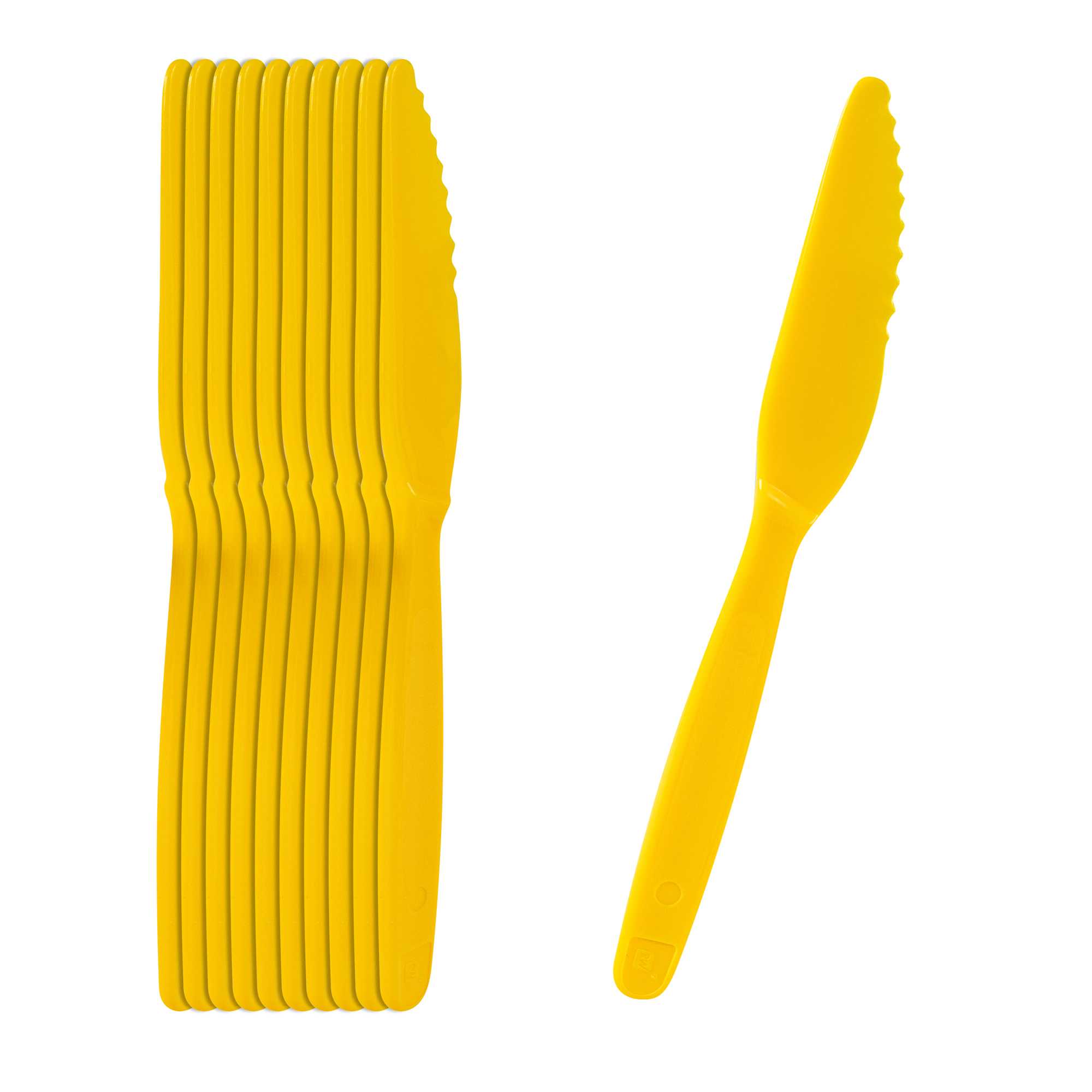 RW Kids Yellow Plastic Knife - 7" - 10 count box