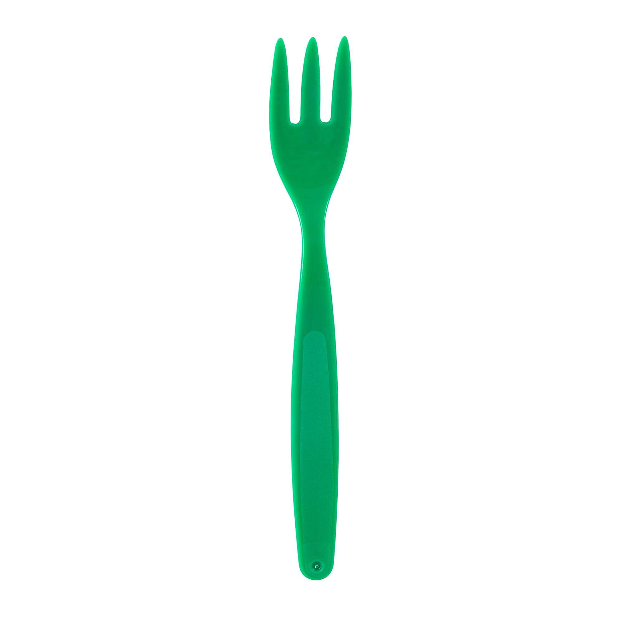 RW Kids Green Plastic Fork - 6 3/4" - 10 count box