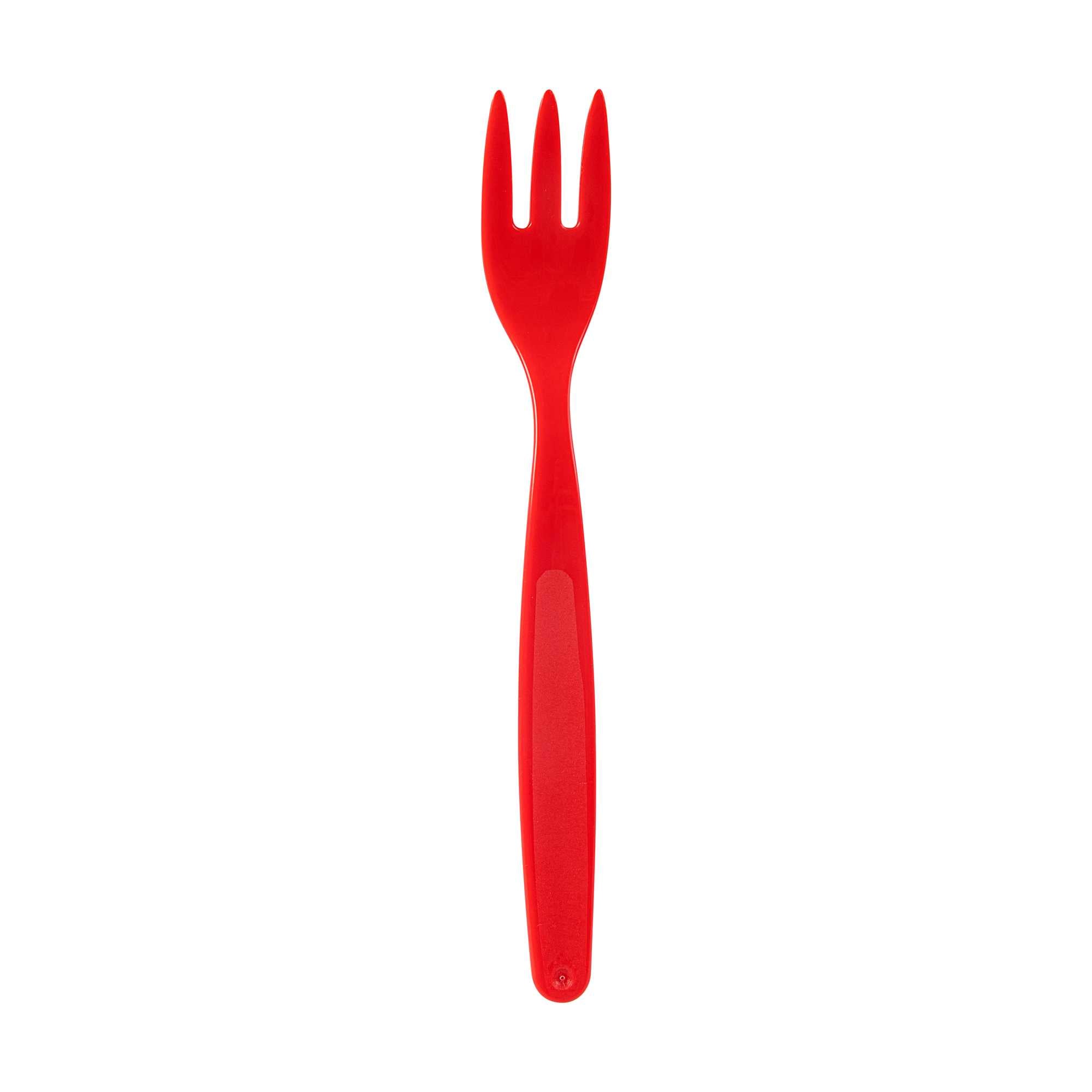 RW Kids Red Plastic Fork - 6 3/4" - 10 count box