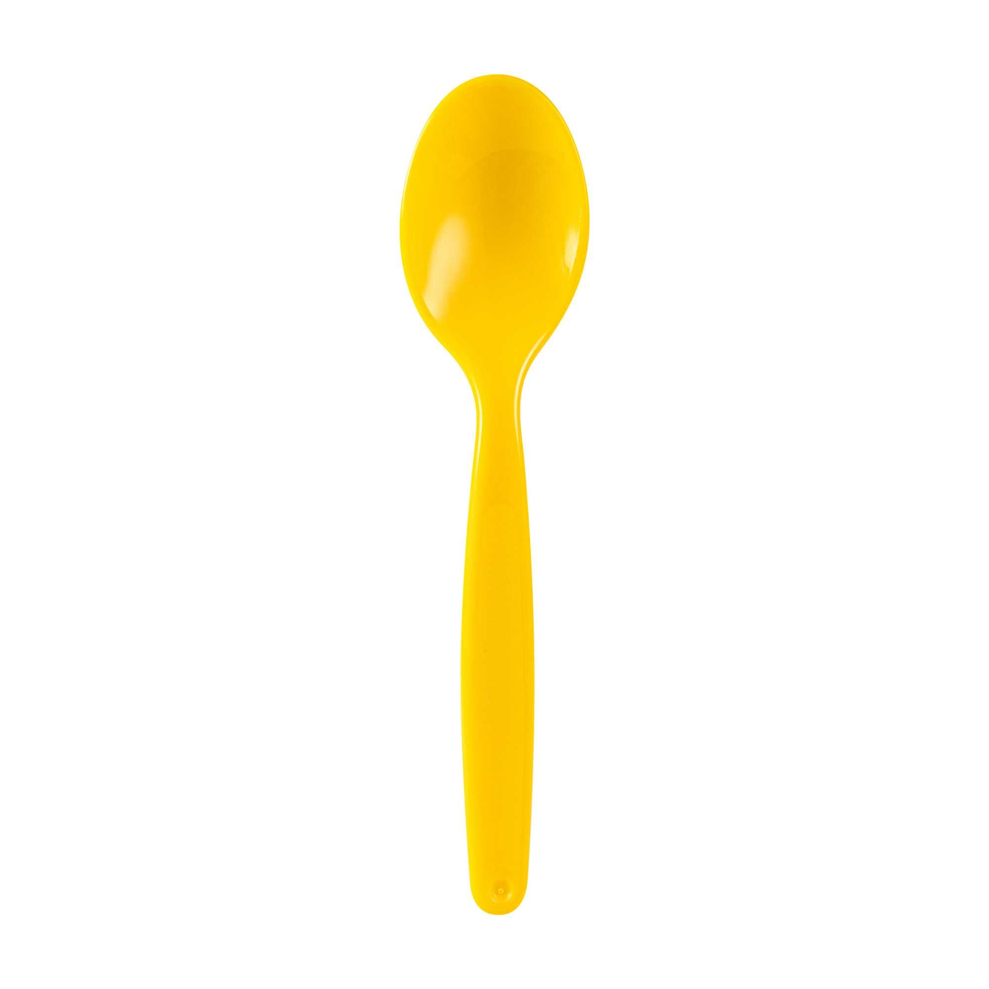 RW Kids Yellow Plastic Spoon - 6 3/4" x 1 1/4" - 10 count box