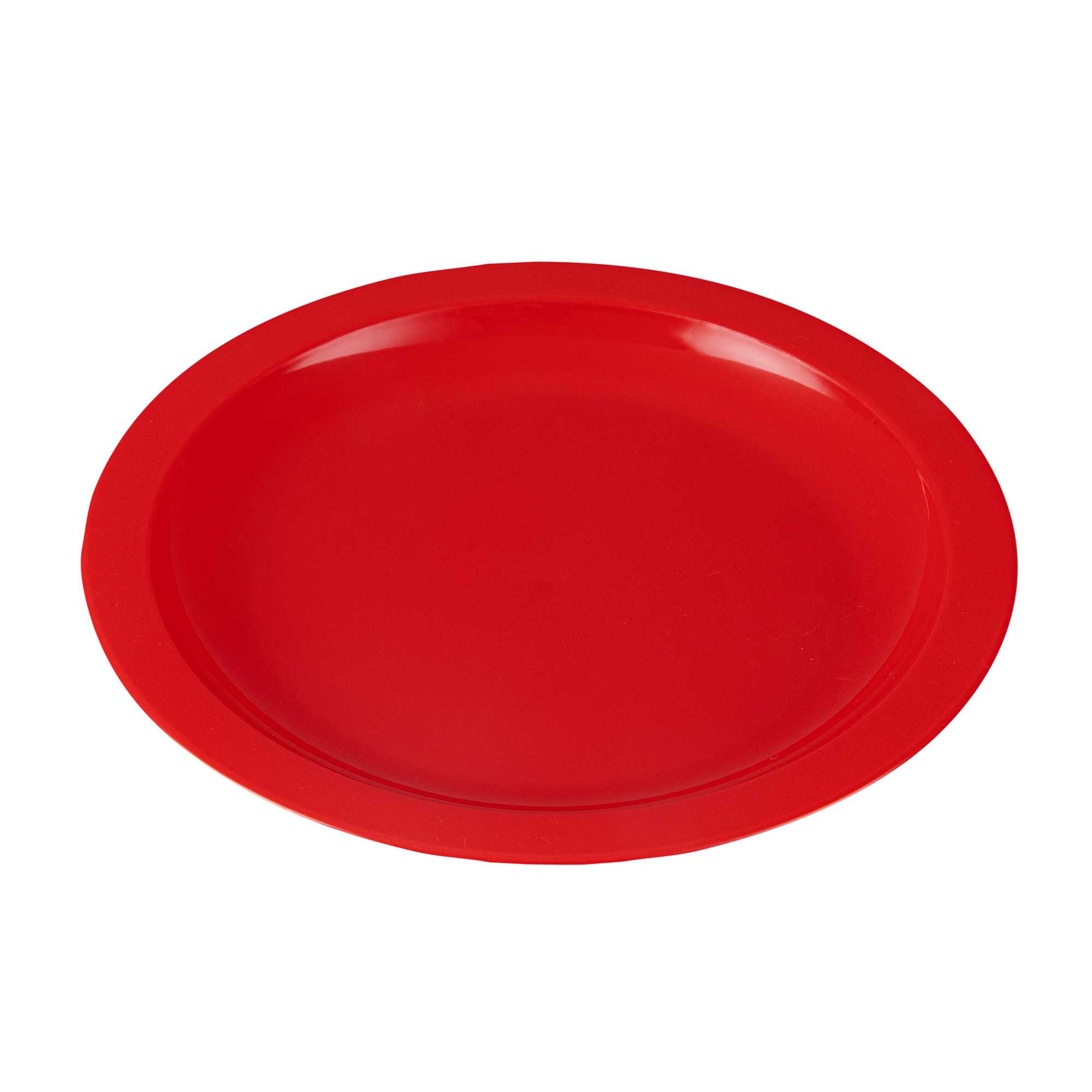 RW Kids Round Red Plastic Plate - 6 3/4" x 6 3/4" - 10 count box