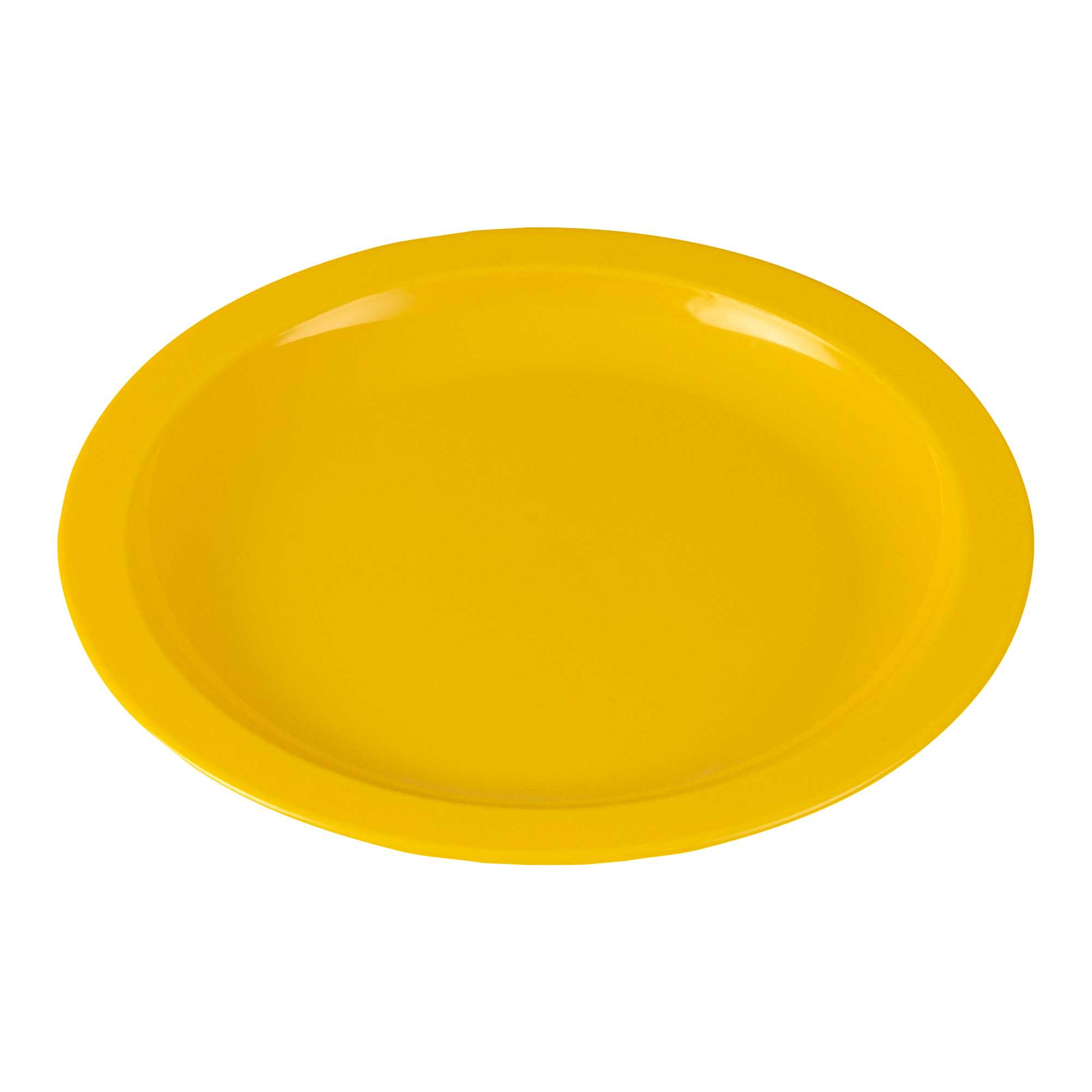 RW Kids Round Yellow Plastic Plate - 6 3/4" x 6 3/4" - 10 count box