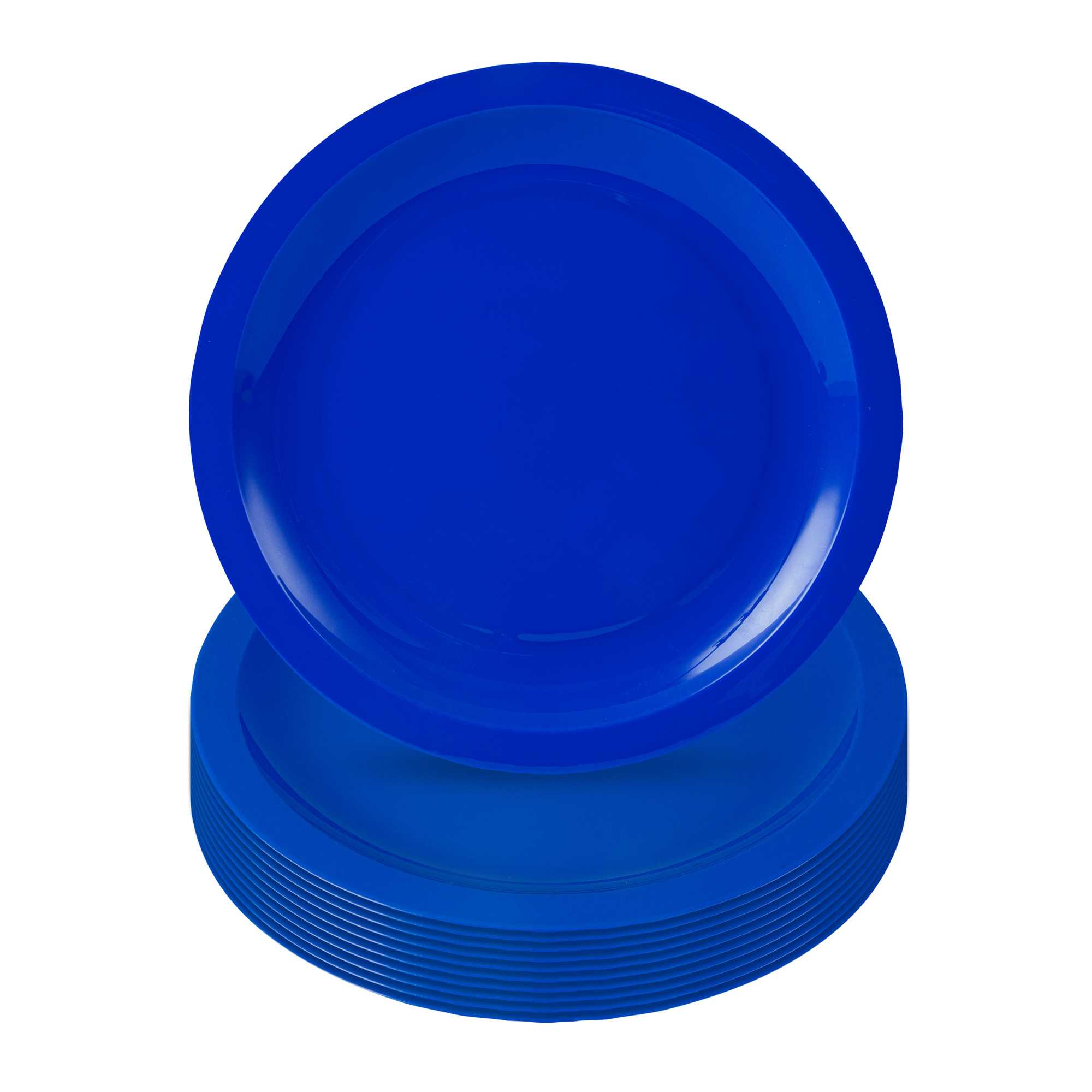 RW Kids Round Blue Plastic Plate - 9" x 9" - 10 count box