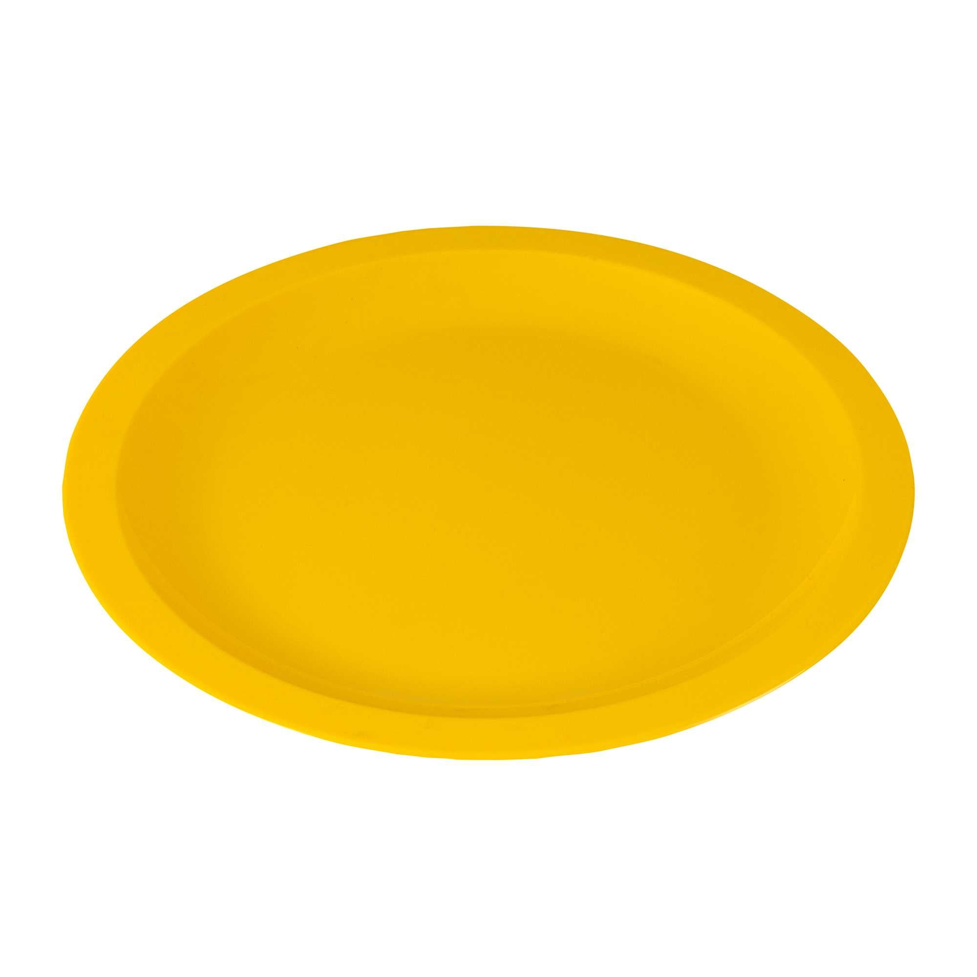 RW Kids Round Yellow Plastic Plate - 9" x 9" - 10 count box