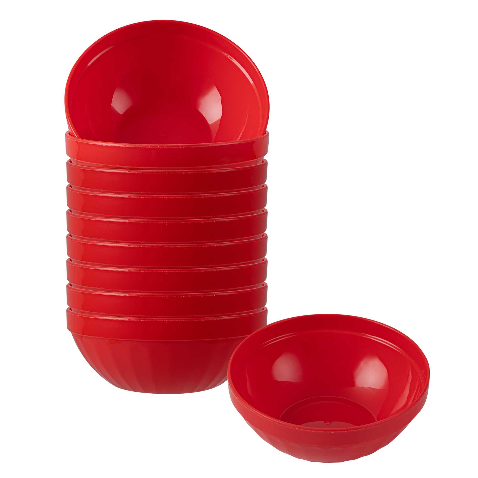 RW Kids 7 oz Round Red Plastic Bowl - 4" x 4" x 7" - 10 count box