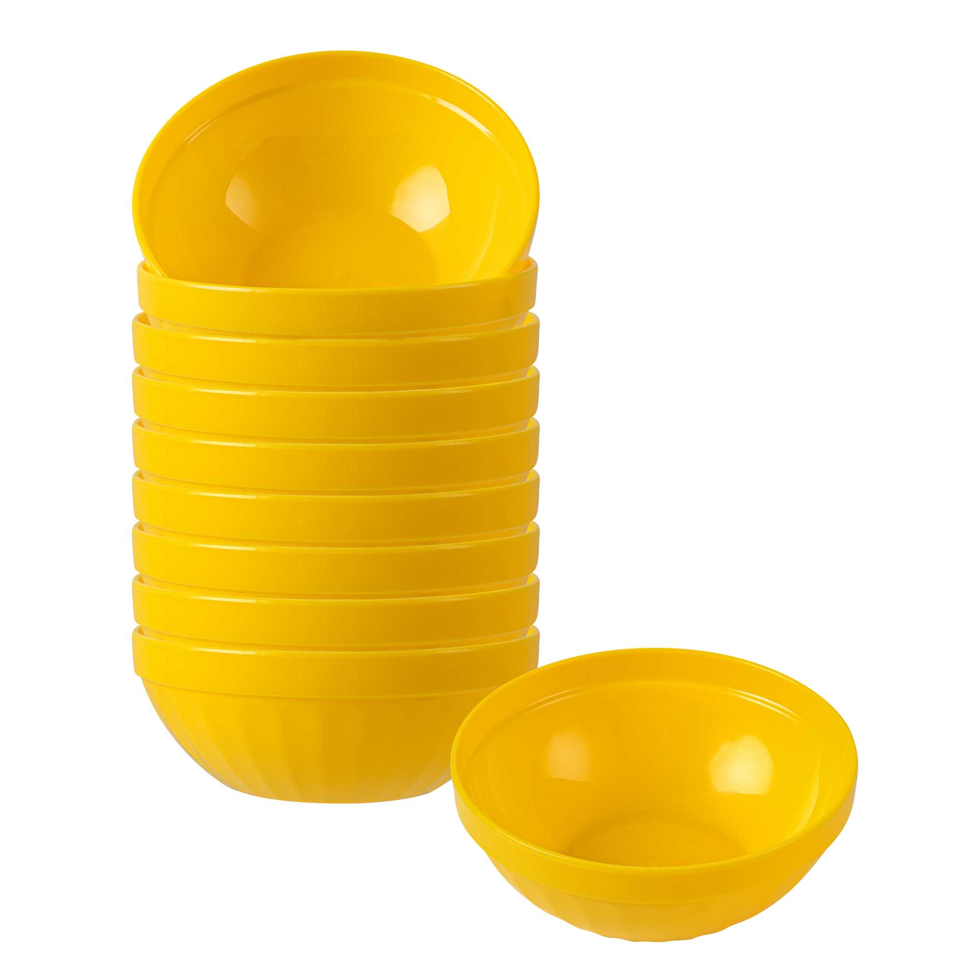 RW Kids 7 oz Round Yellow Plastic Bowl - 4" x 4" x 7" - 10 count box