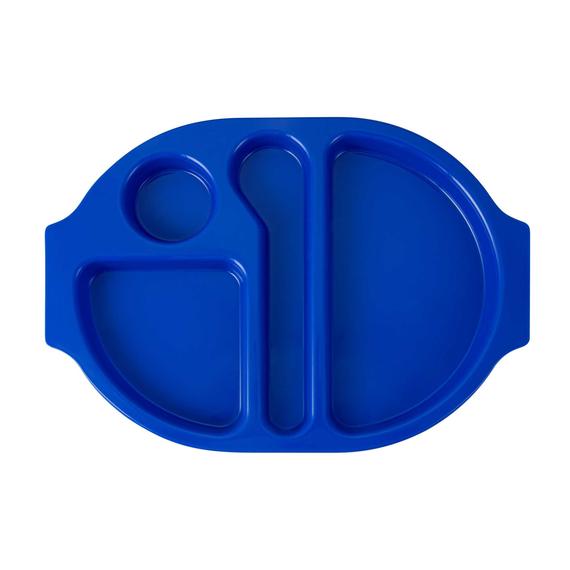 RW Kids Blue Plastic Lunch Tray - 4 Compartments - 14 3/4" x 11" x 1" - 10 count box