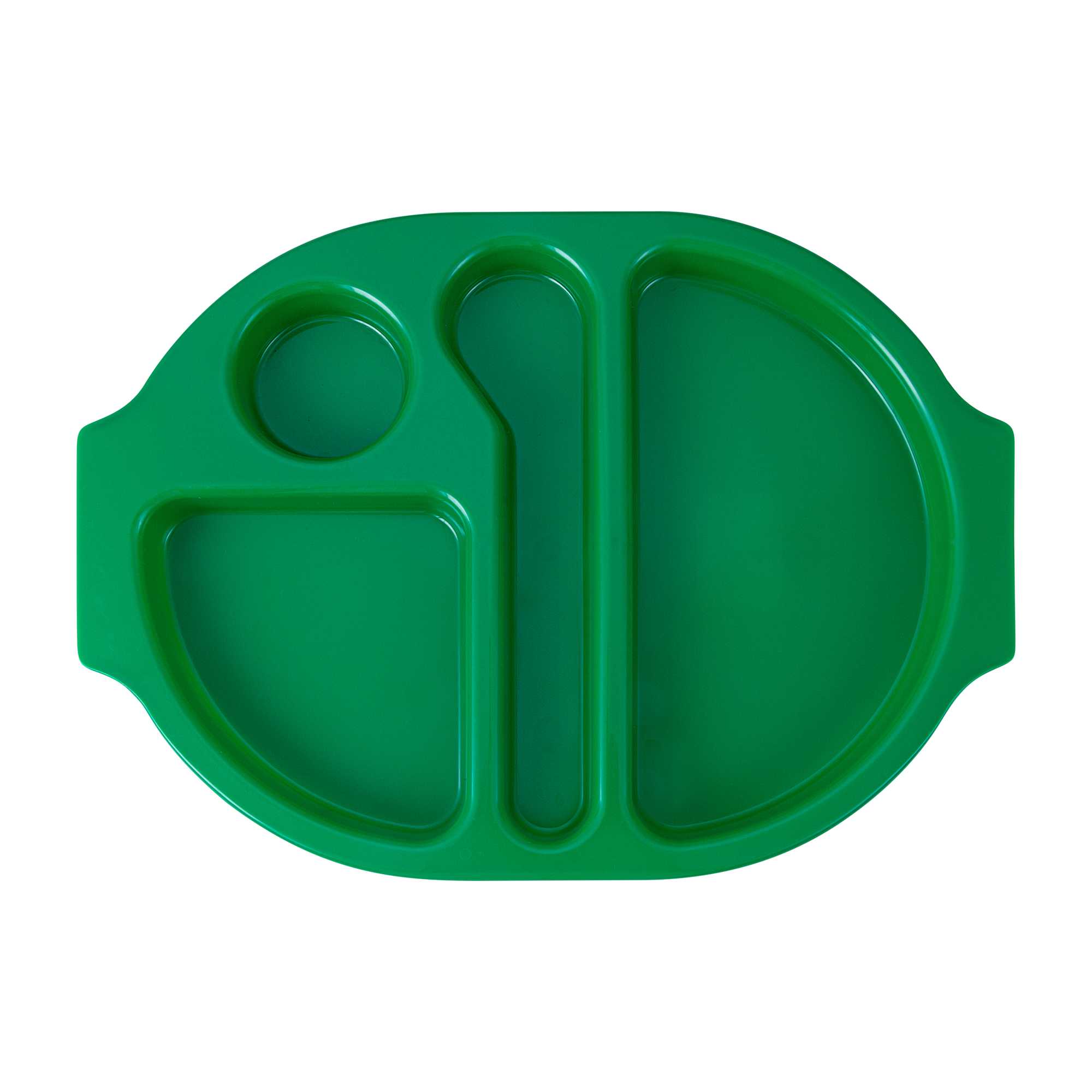 RW Kids Green Plastic Lunch Tray - 4 Compartments - 14 3/4" x 11" x 1" - 10 count box