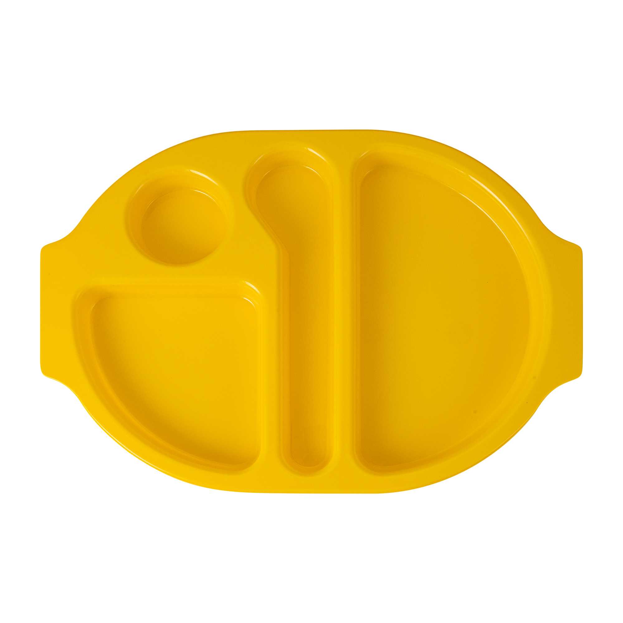 RW Kids Yellow Plastic Lunch Tray - 4 Compartments - 14 3/4" x 11" x 1" - 10 count box