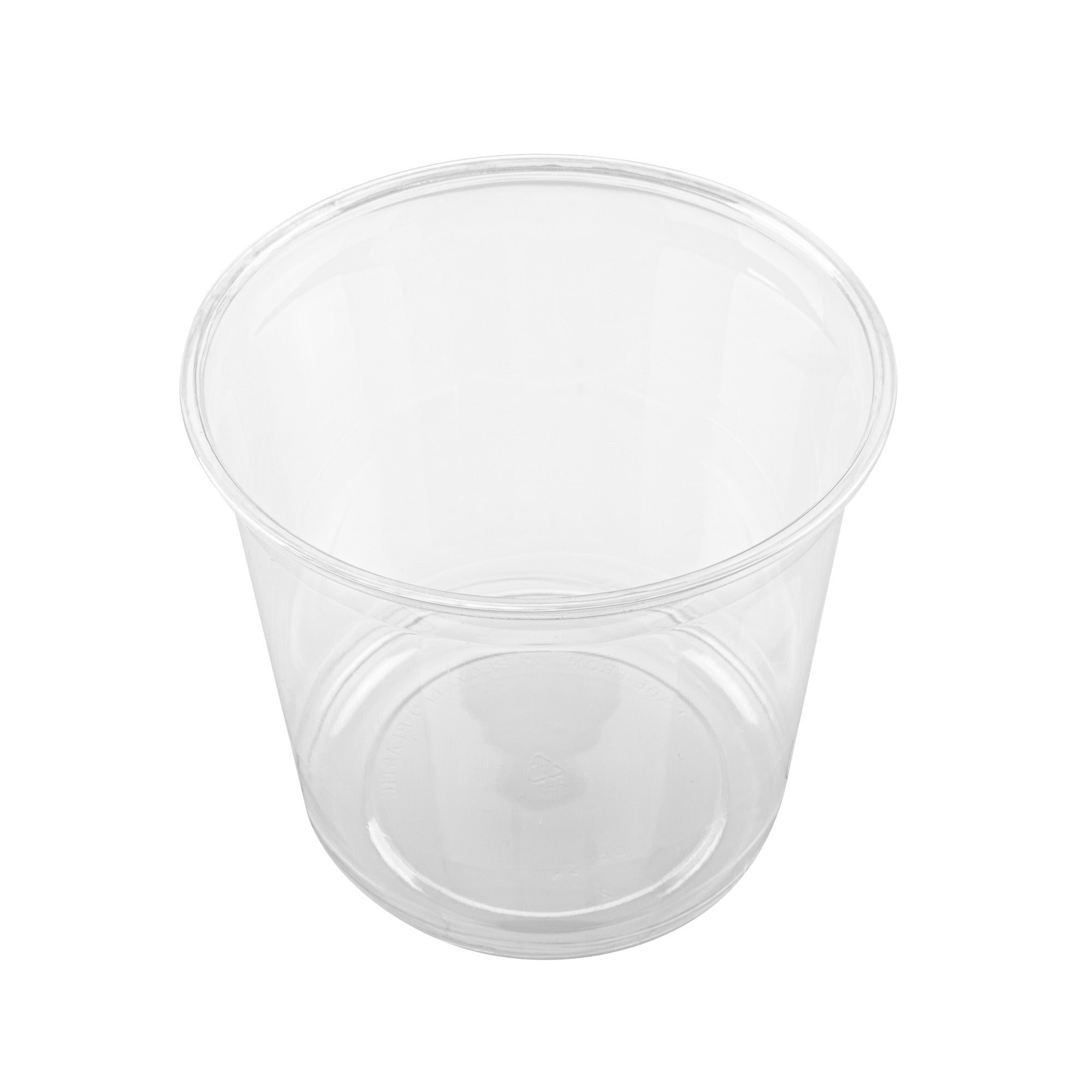 Thermo Tek 24 oz Round Clear Plastic To Go Deli Container - 4 1/2" x 4 1/2" x 4 1/4" - 25 count box