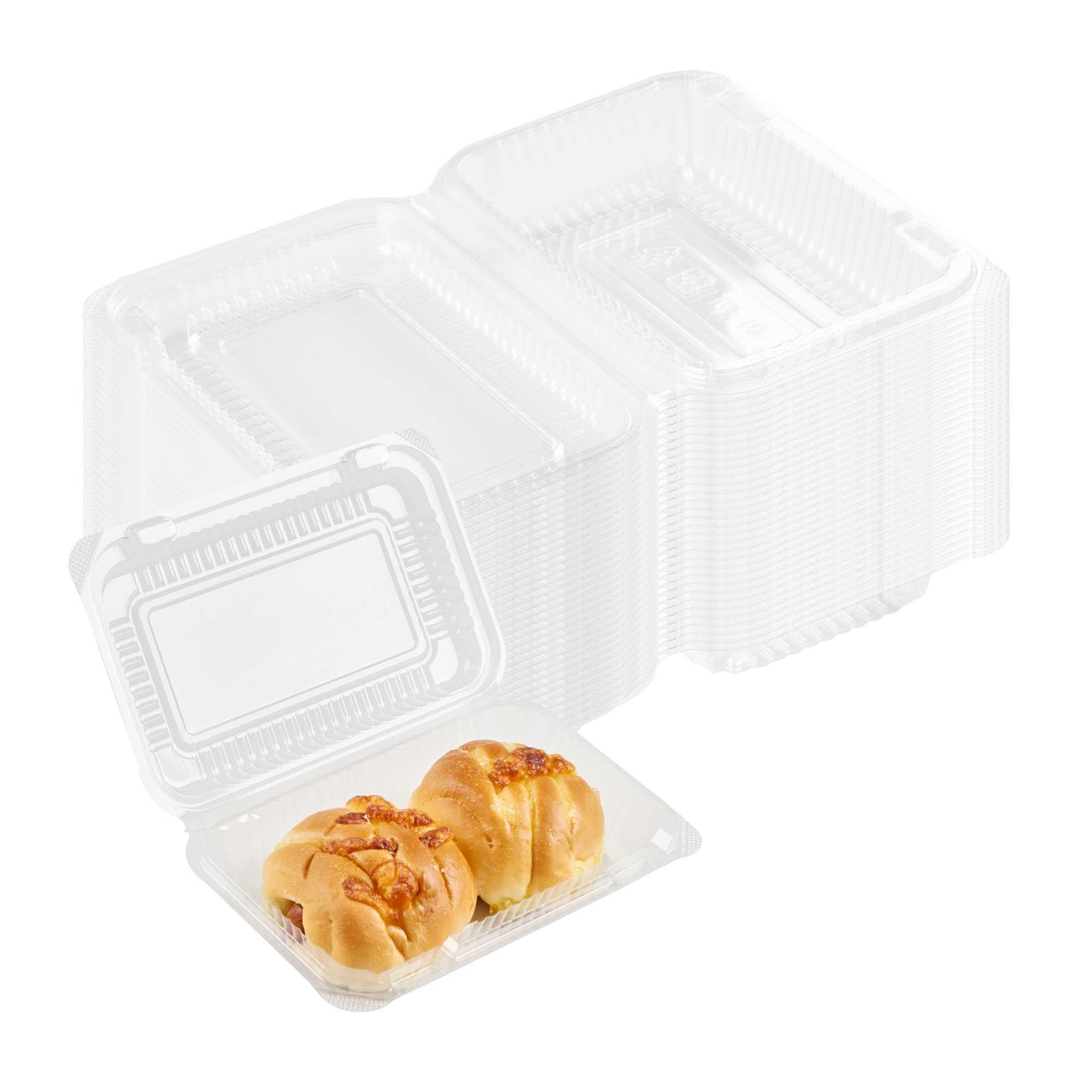Thermo Tek Rectangle Clear Plastic Clamshell Container - 6" x 4" x 1 1/ ...