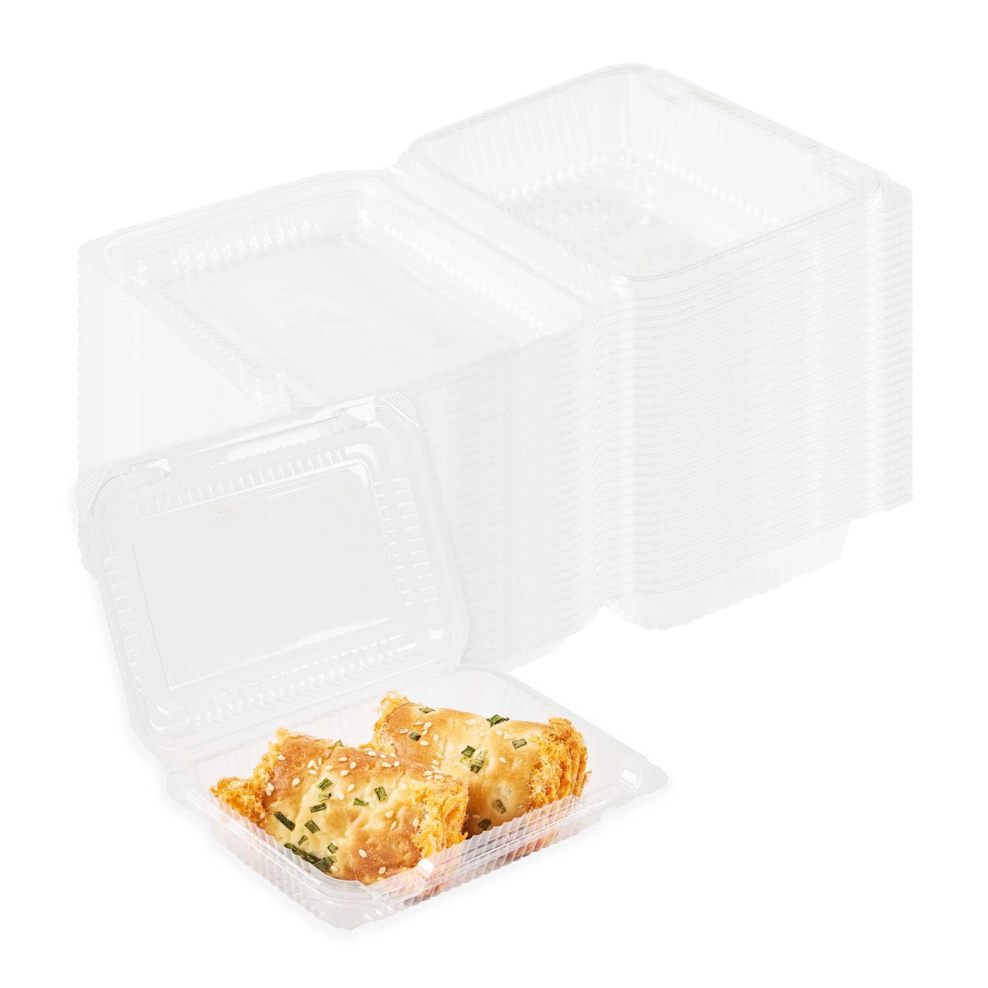 Thermo Tek Rectangle Clear Plastic Clamshell Container - 6 1/4" x 4 1/4 ...