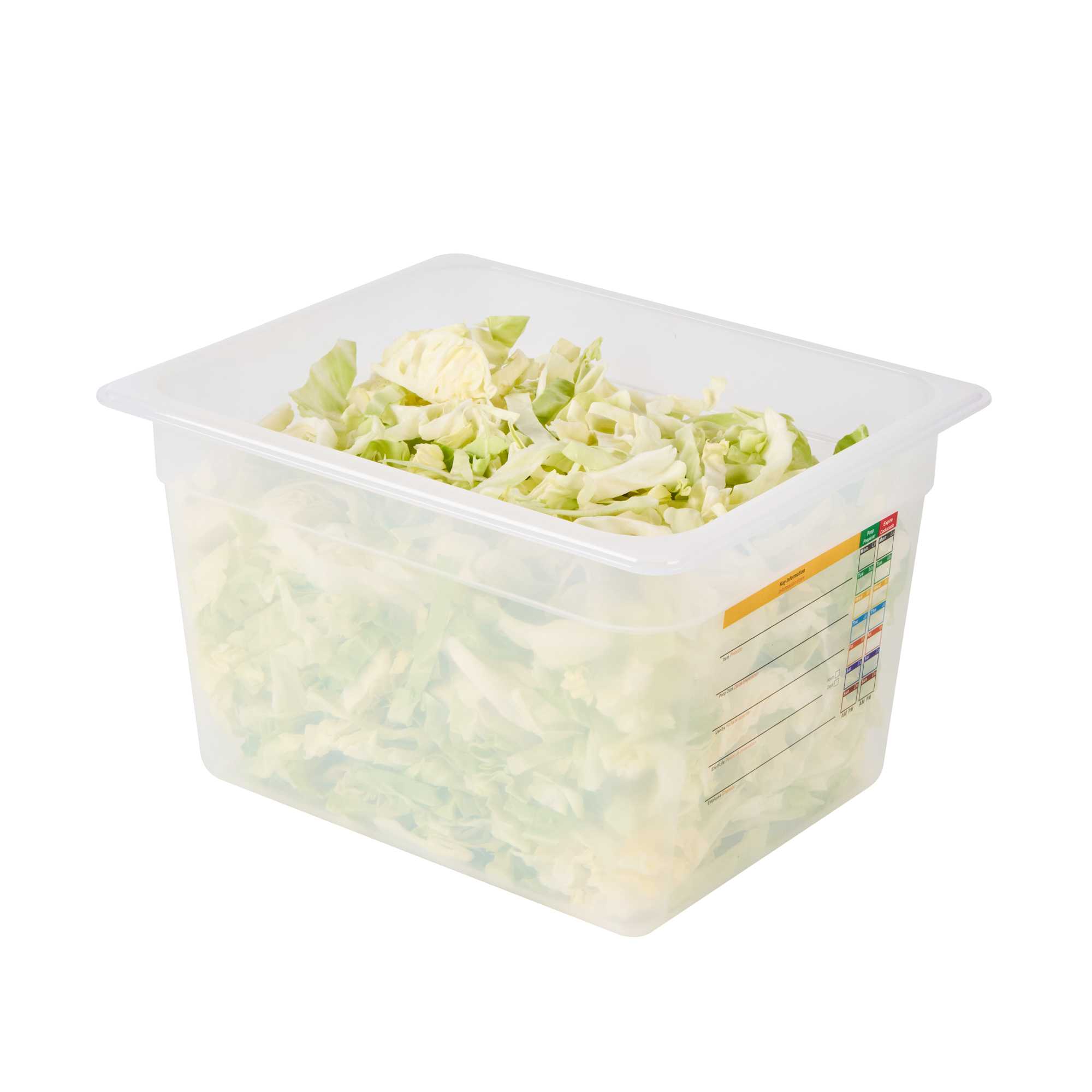 Met Lux Rectangle White Polypropylene Half Size Food Pan - 8" Deep, with Label - 1 count box