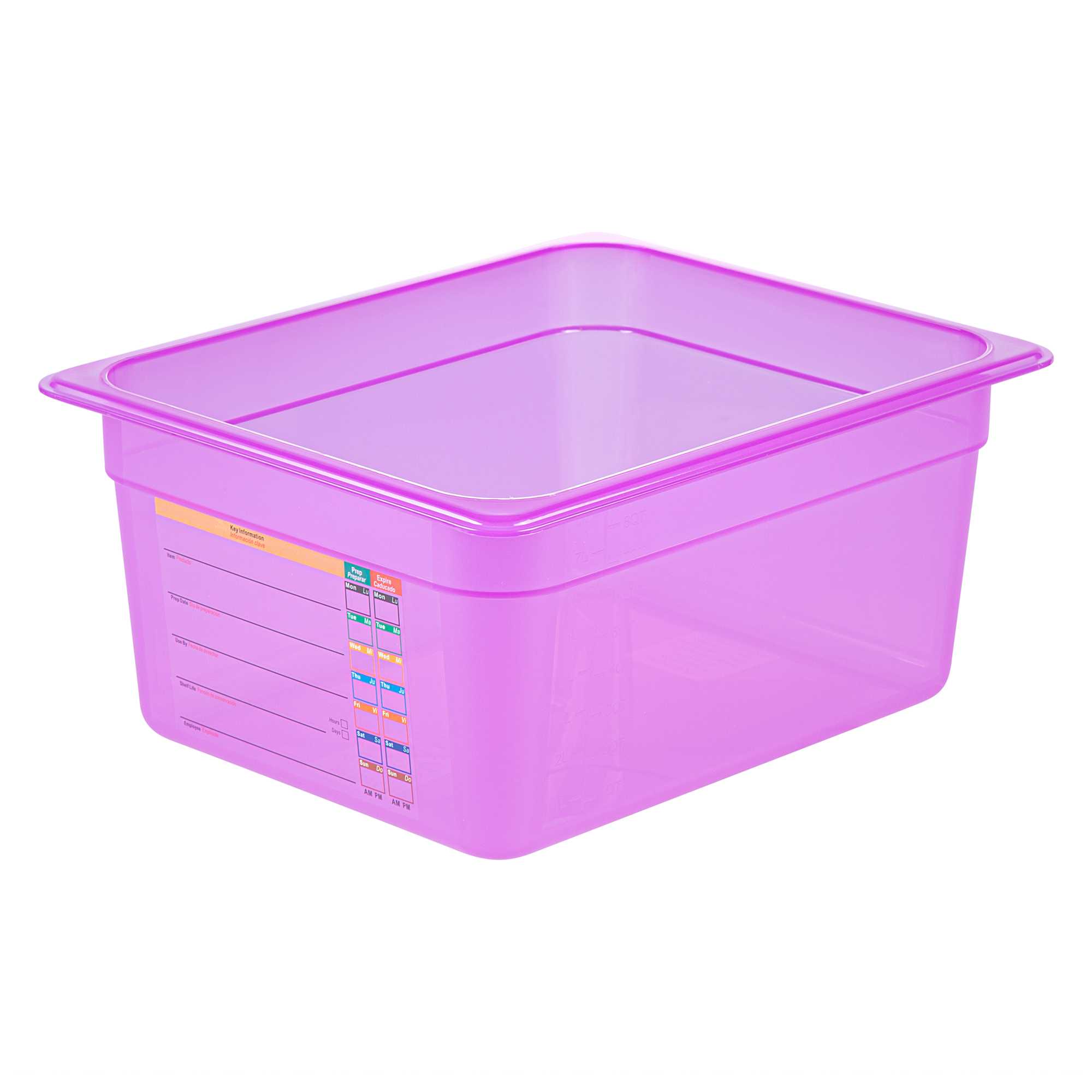 Met Lux Purple Allergen-Free Polypropylene Half Size Food Pan - 6" Deep, with Label - 10 count box