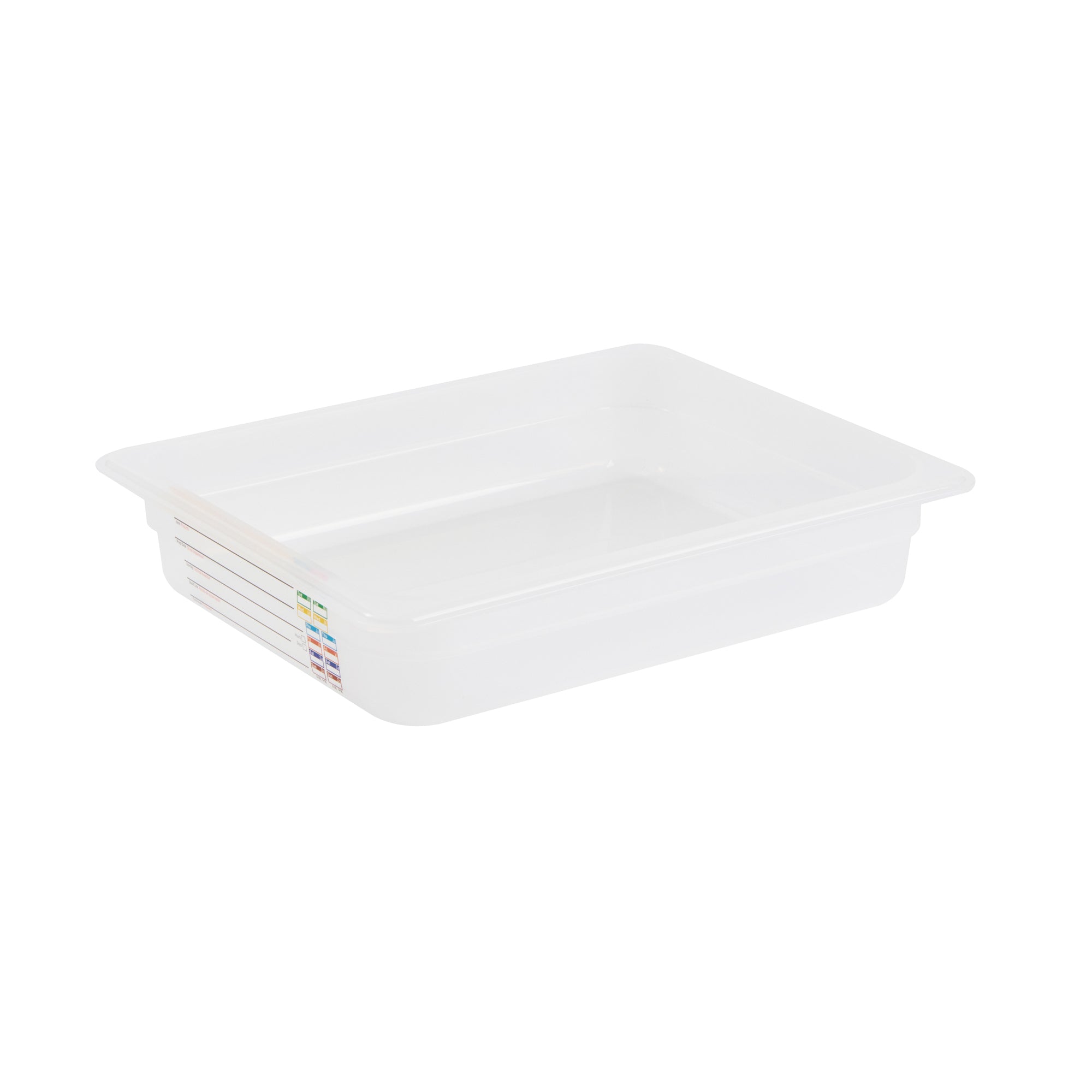 Met Lux Rectangle White Polypropylene Half Size Food Pan - 2.5" Deep, with Label - 10 count box