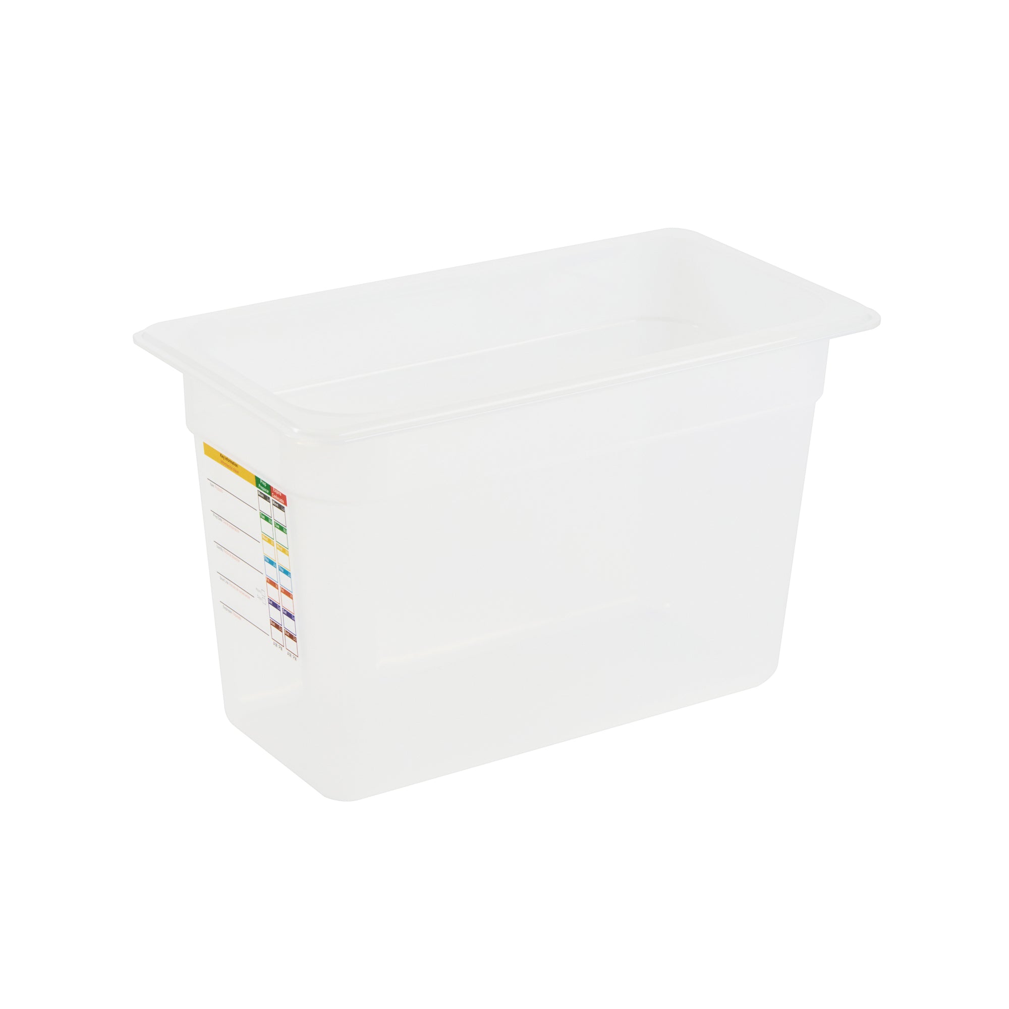 Met Lux Rectangle White Polypropylene 1/3 Size Food Pan - 8" Deep, with Label - 10 count box