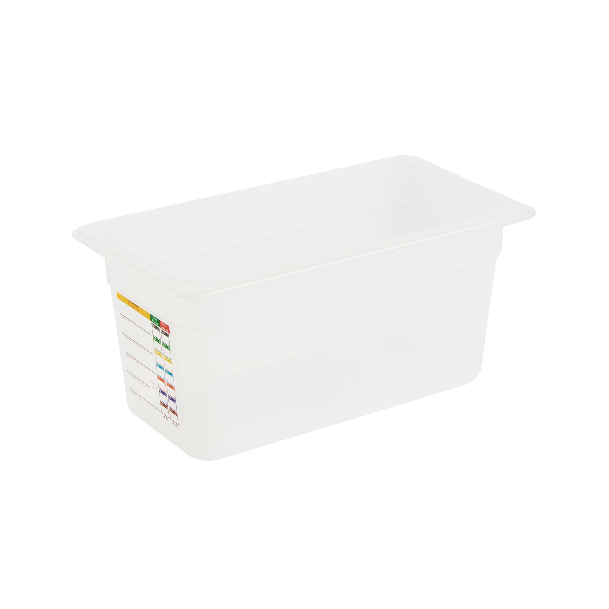 Met Lux Rectangle White Polypropylene 1/3 Size Food Pan - 6" Deep, with Label - 10 count box