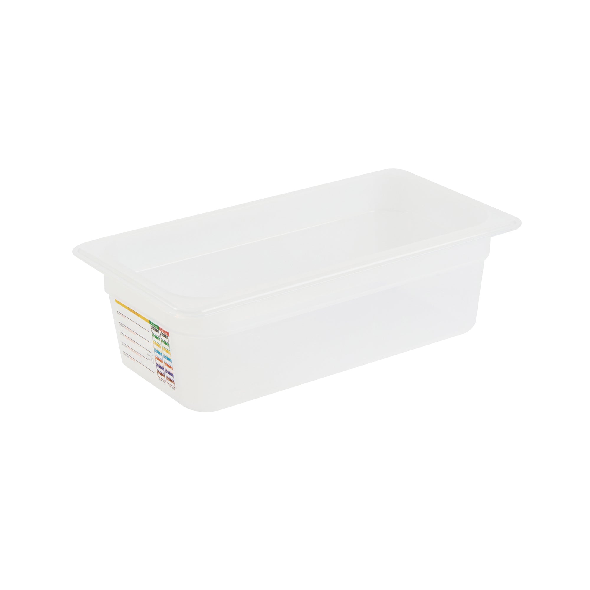 Met Lux Rectangle White Polypropylene 1/3 Size Food Pan - 4" Deep, with Label - 10 count box