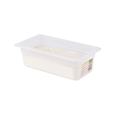 Met Lux Rectangle White Polypropylene 1/3 Size Food Pan - 4
