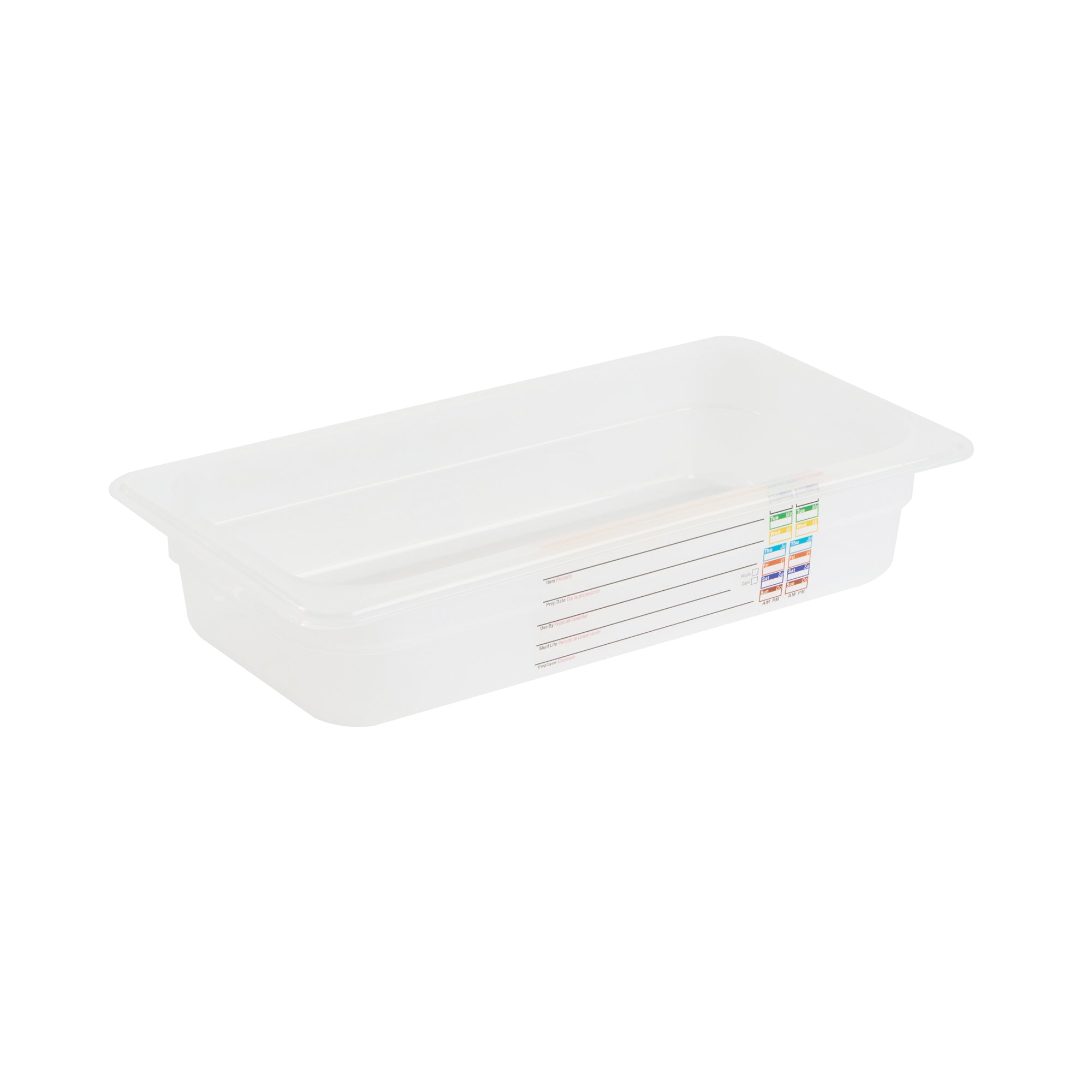 Met Lux Rectangle White Polypropylene 1/3 Size Food Pan - 2.5" Deep, with Label - 10 count box