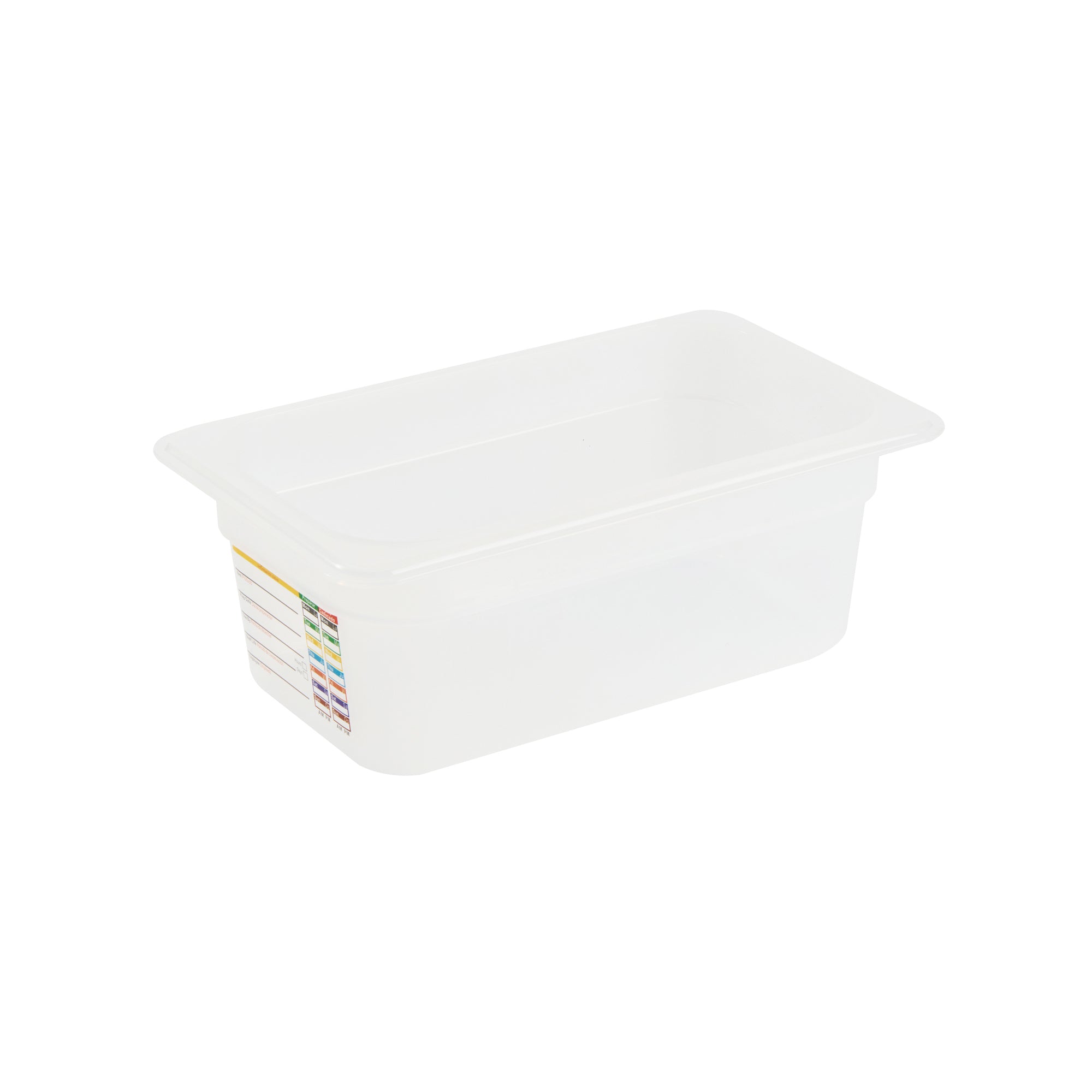 Met Lux Rectangle White Polypropylene 1/4 Size Food Pan - 4" Deep, with Label - 10 count box