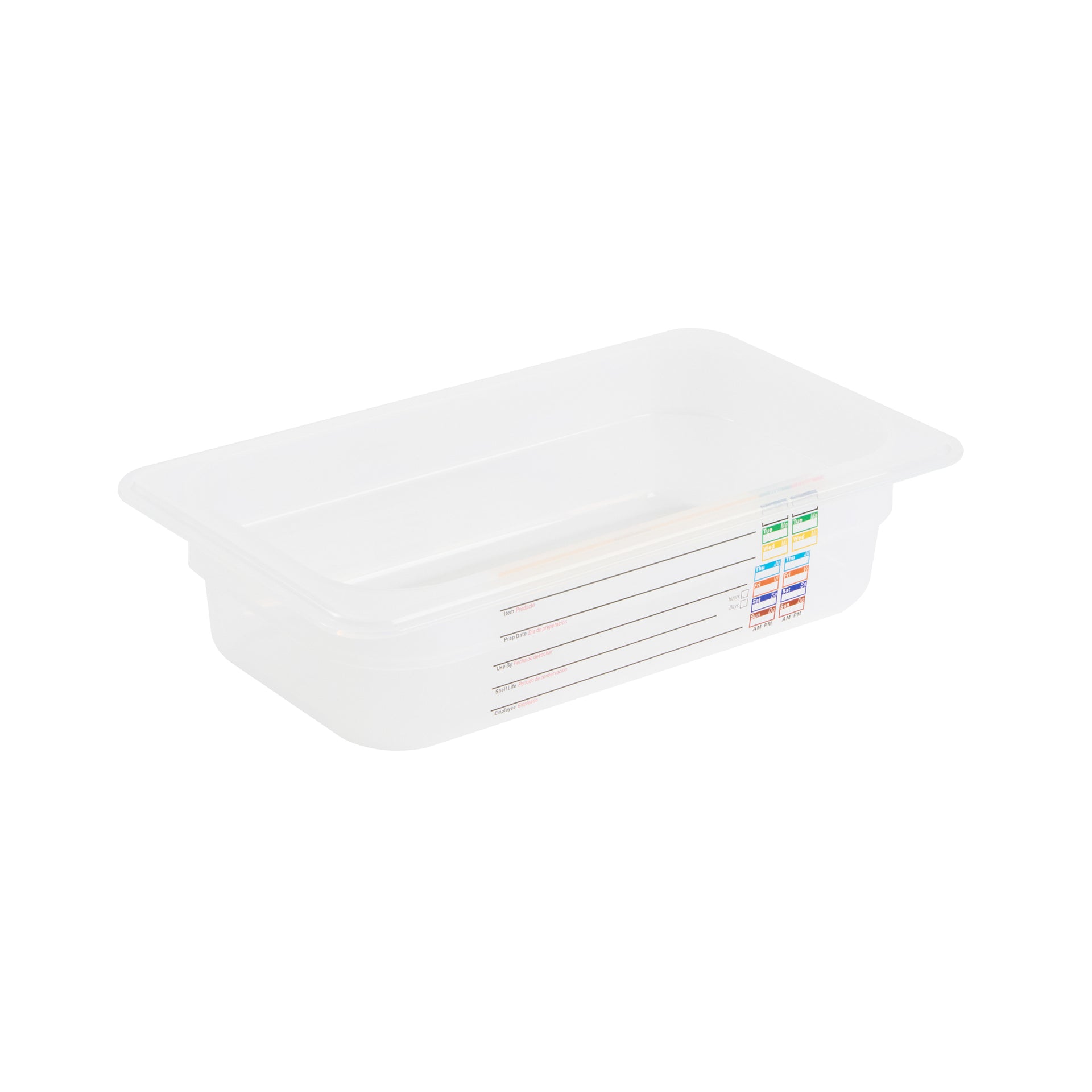 Met Lux Rectangle White Polypropylene 1/4 Size Food Pan - 2.5" Deep, with Label - 10 count box