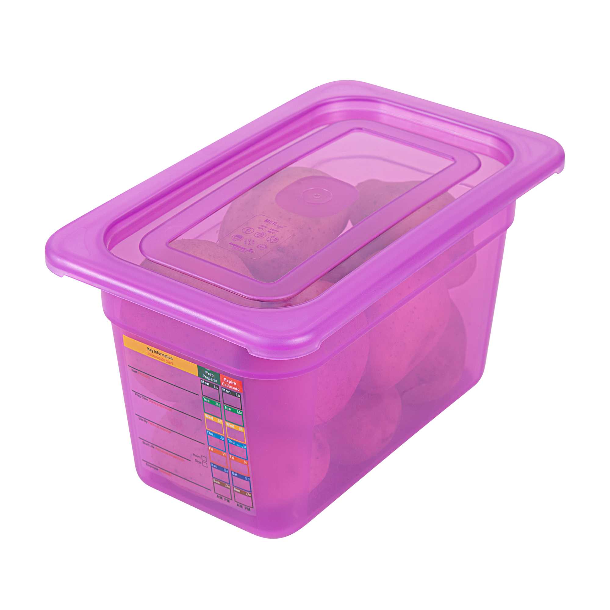 Met Lux Purple Allergen-Free Polypropylene Lid - Fits 1/4 Size Food Pan - 10 count box