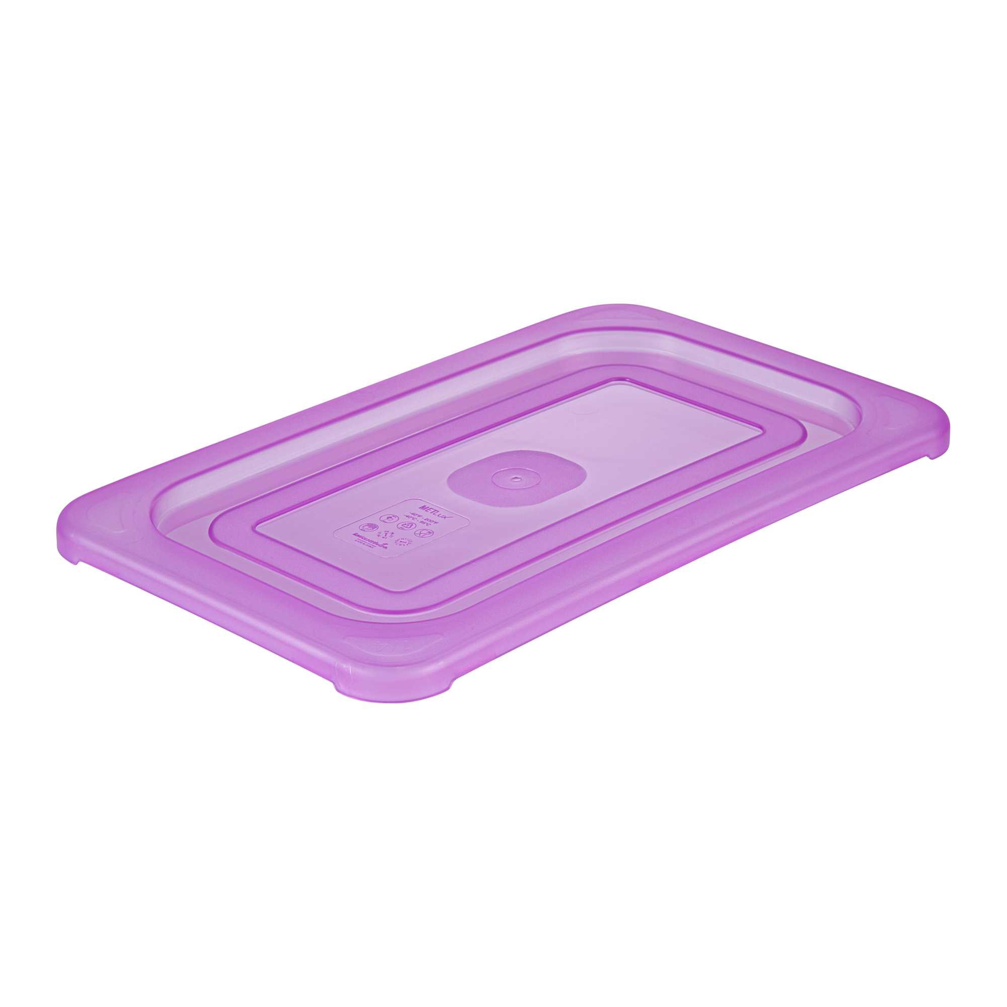 Met Lux Purple Allergen-Free Polypropylene Lid - Fits 1/4 Size Food Pan - 10 count box
