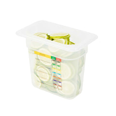 Met Lux Rectangle White Polypropylene 1/9 Size Food Pan - 6