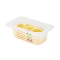 Met Lux Rectangle White Polypropylene 1/9 Size Food Pan - 2.5