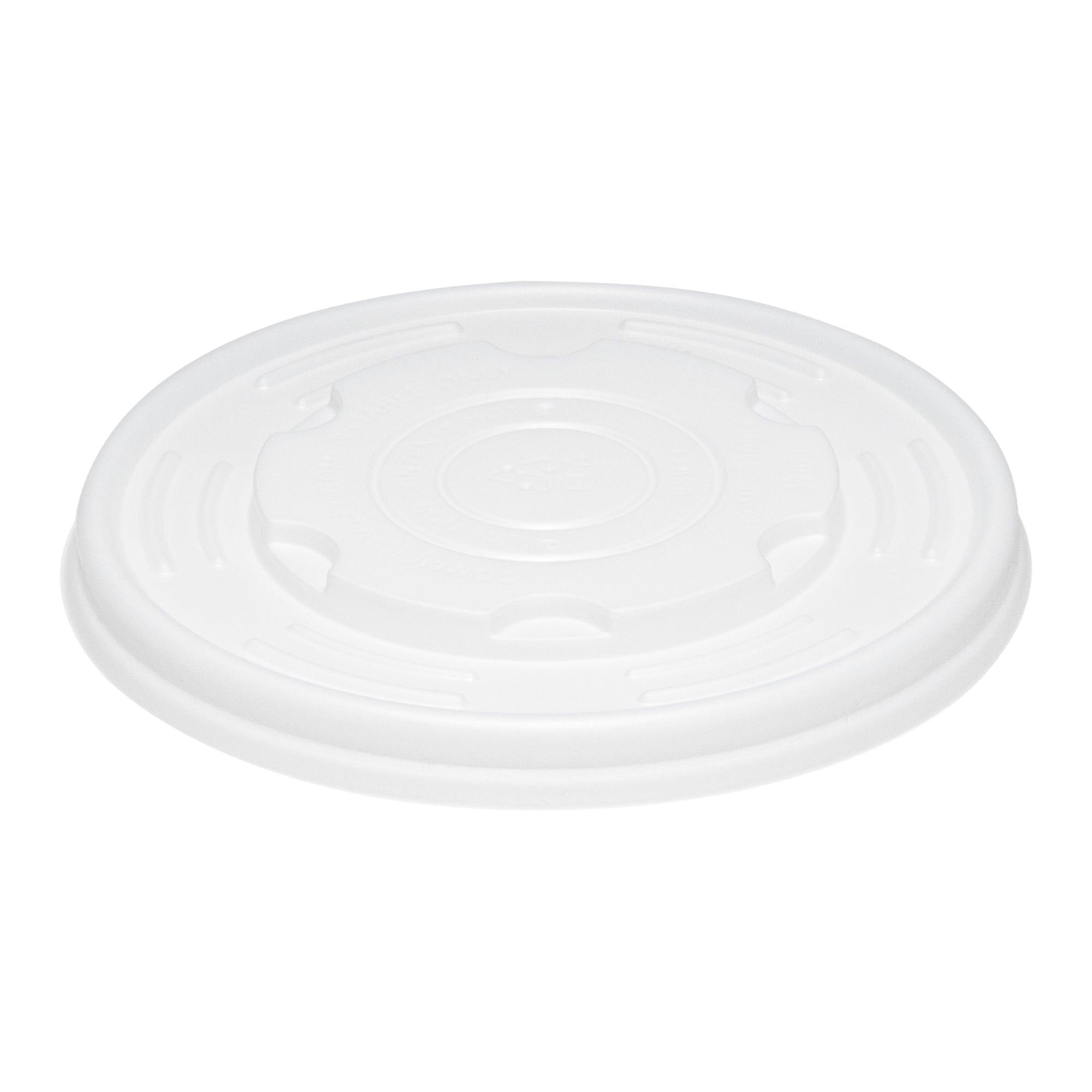 Sustain Round White PLA Plastic Lid - Compostable, Fits 12, 16, 24 & 32 oz Soup Container - 25 count box