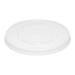 Sustain Round White PLA Plastic Lid - Compostable, Fits 12, 16, 24 & 32 oz Soup Container - 25 count box