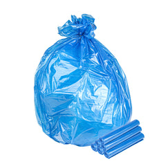 Clean Tek Professional 33 Gal Blue Plastic Recycling Trash Liner - Linear Low Density, 1 mil - 33