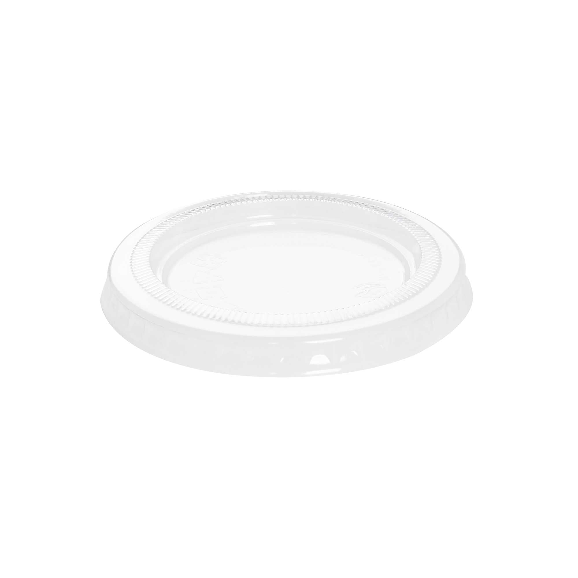 Basic Nature Clear PLA Plastic Lid - Fits 2 / 3 oz Portion Cup, Compostable - 100 count box